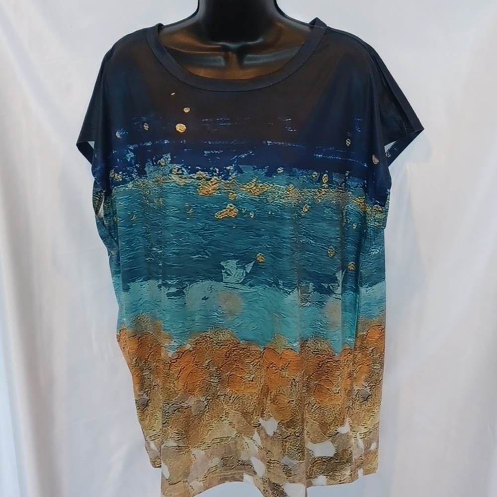 Noracora sleeveless Ocean scene  XXL, 26" pit to pit